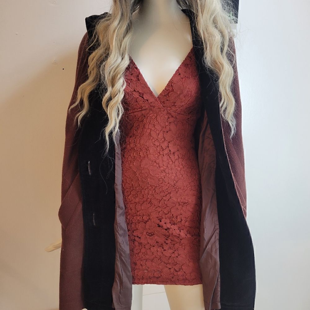 Topshop Burnt Orange Lace Mini Dress - Picture 2 of 7